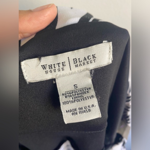 VINTAGE STRAPLESS MAXI BLACK WHITE FLORAL DRESS BY WHITE HOUSEBLACK MARKETSIZE M - Picture 4 of 8